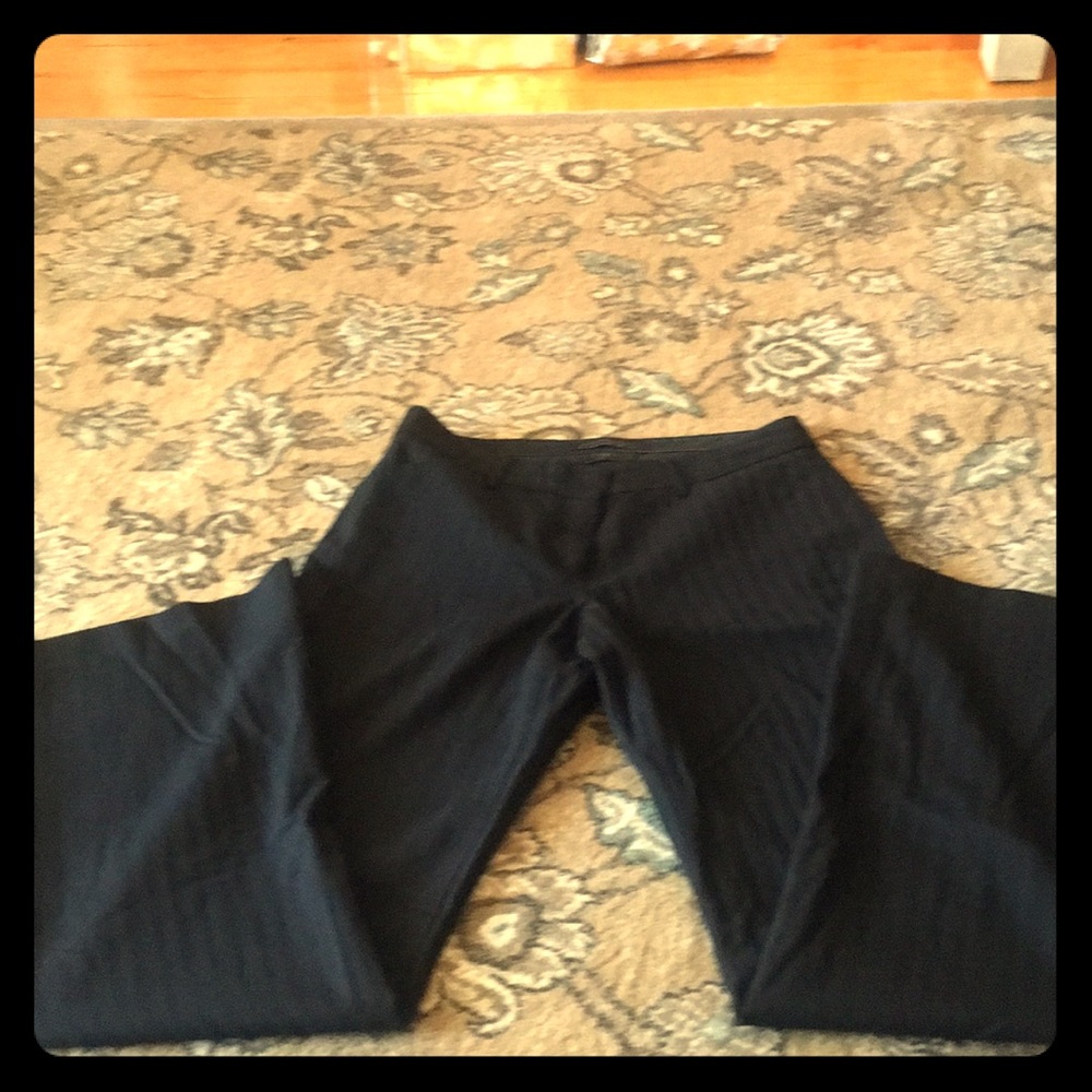Express pants, black with a silver pinstripe